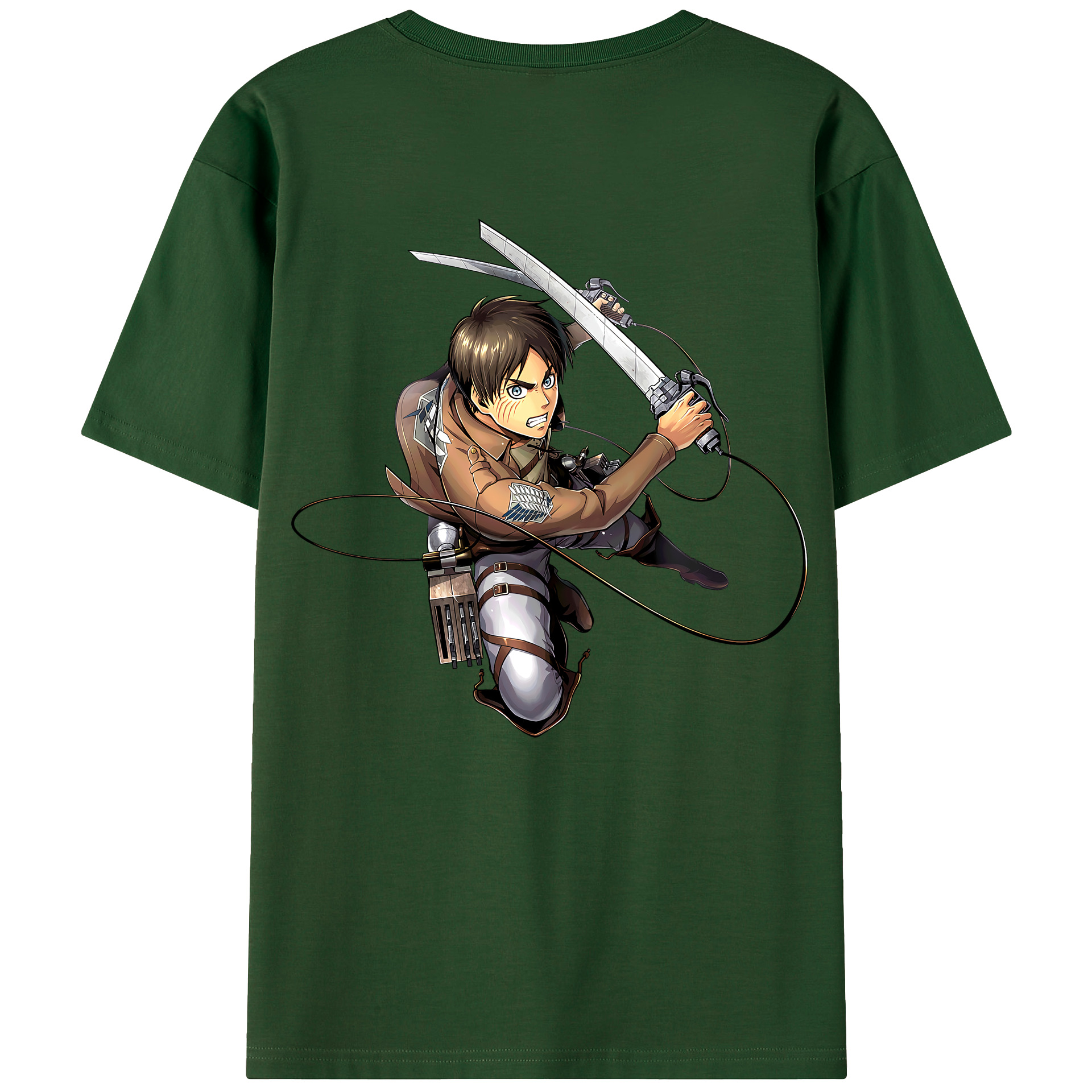 （画像用） 進撃の巨人 エレン･イェーガー Attack on Titan Eren Jäger 綿100％半袖Tシャツ（背面プリント）